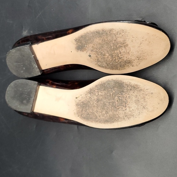 Stuart Weitzman Tortoise Leather Sole Flats 10.5 Made In Spain - Picture 3 of 9